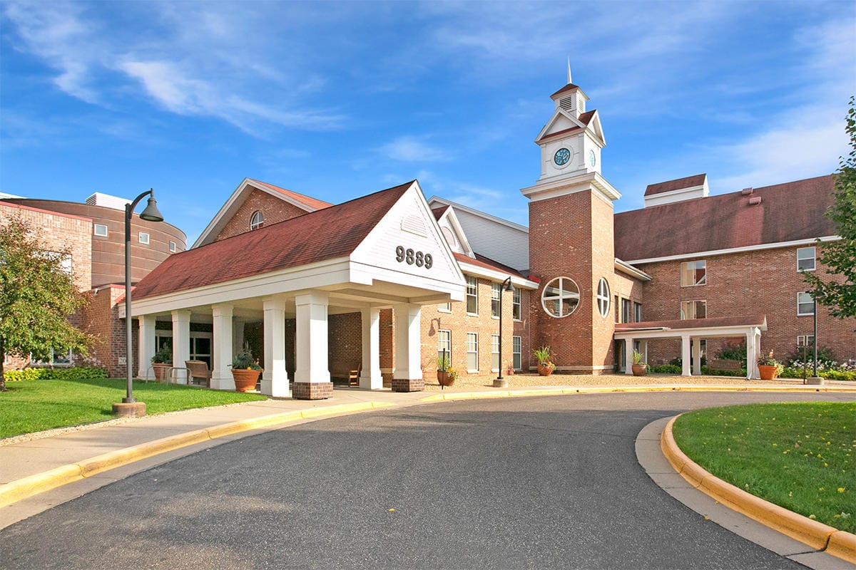 Exterior view of the Presbyterian Homes building entrance