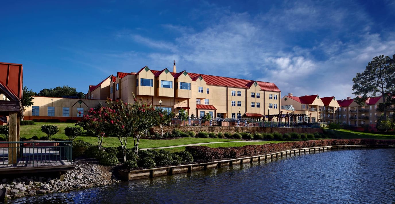 Exterior view of St. Catherine's Village by the lake