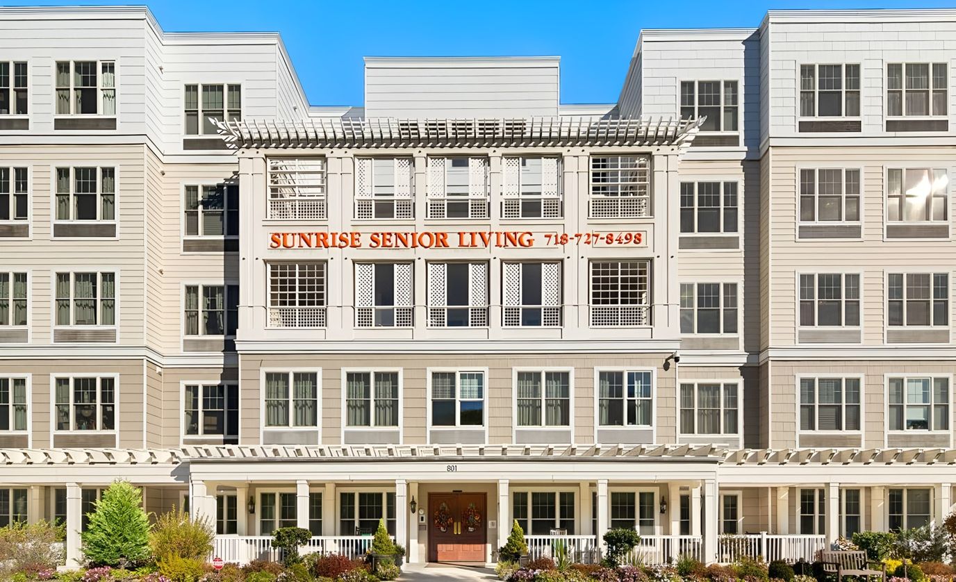Exterior view of Sunrise Senior Living facility