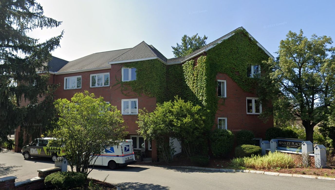 Exterior view of Aynsley Place with greenery
