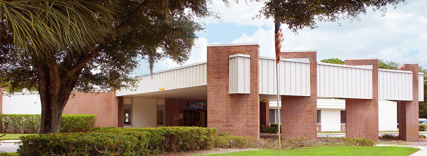 Front entrance of a senior living facility