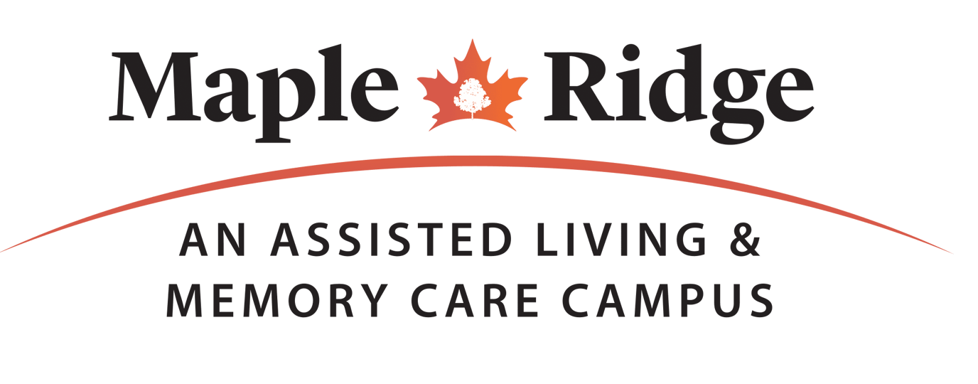 Maple Ridge Lodge logo with stylized leaf