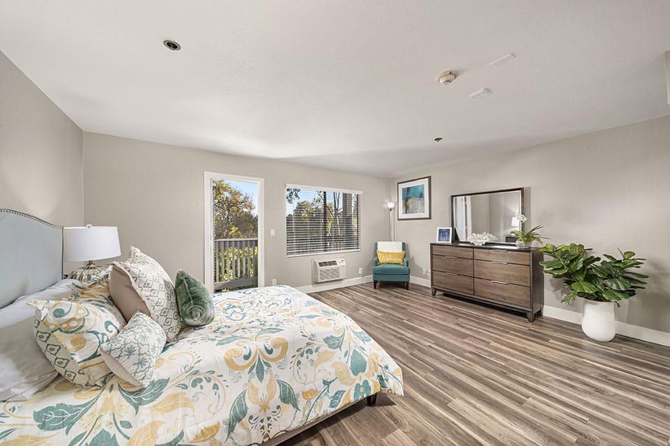 Cozy and bright interior of a resident room