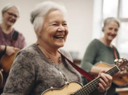 Big Springs Village Assisted Living and Memory Care, assisted living in Cedartown, GA — Seniors enjoying a music activity in a cheerful setting