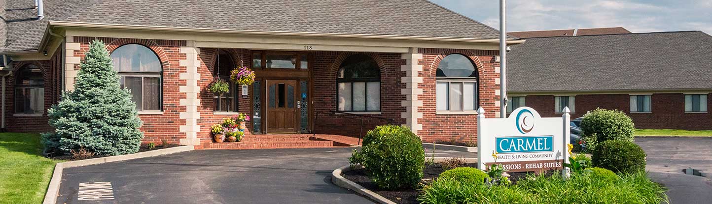 Exterior view of the Carmel assisted living facility