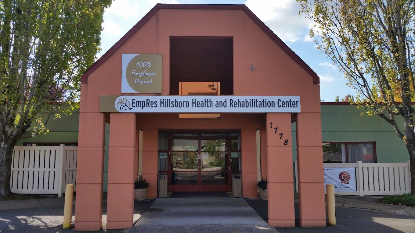 Front entrance of EmpRes Hillsboro Health and Rehabilitation Center