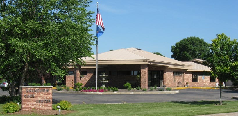 Exterior view of Grandview Care Center with landscaping