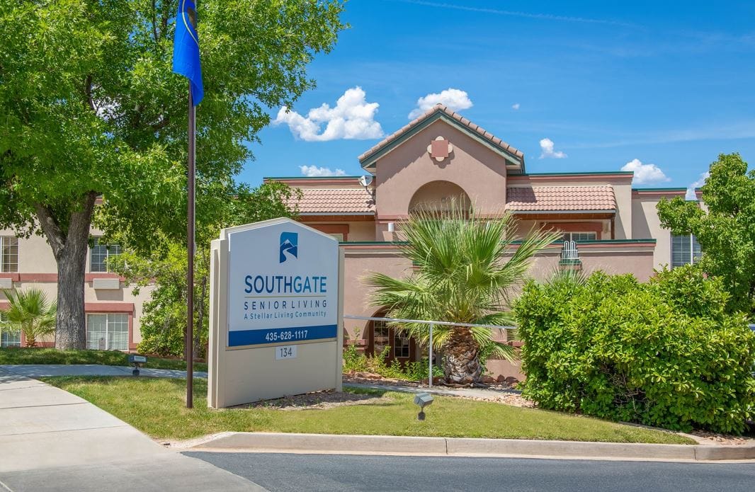 Exterior view of Southgate Senior Living facility