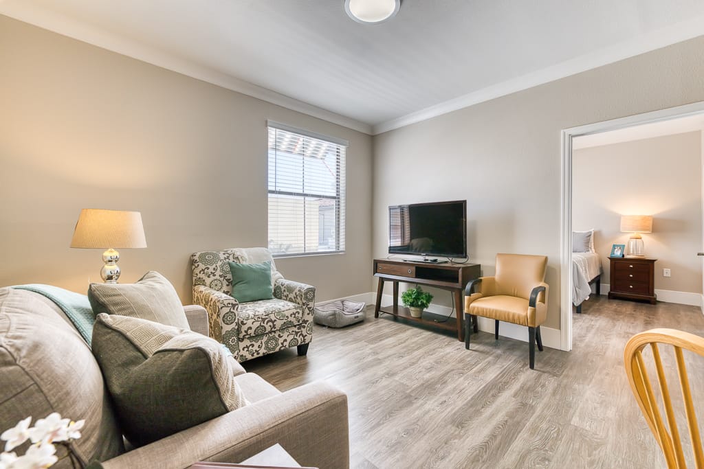 Cozy living room with comfortable seating and decor