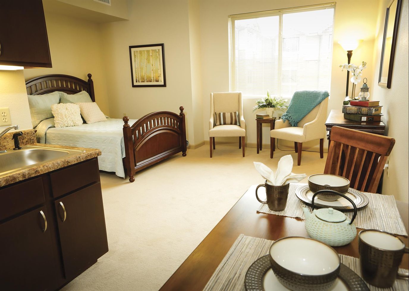 Cozy interior of a resident's room with furnishings