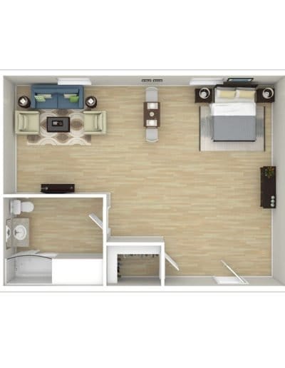 Architectural floor plan of a room layout