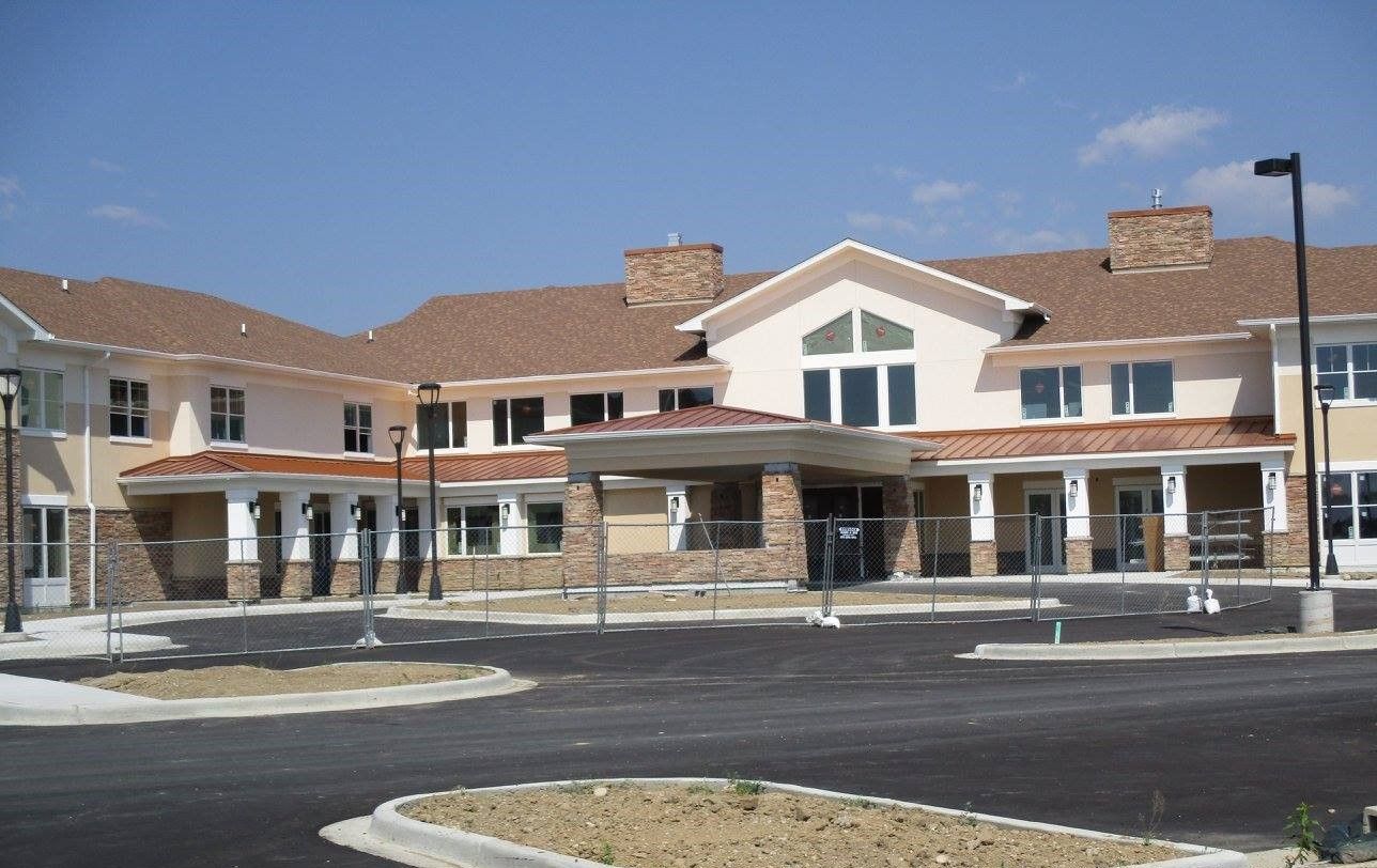 Exterior view of an assisted living facility under construction