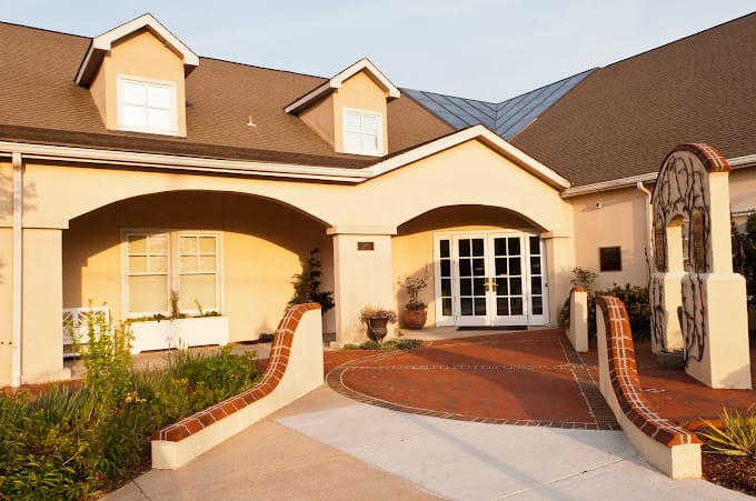Front entrance of a senior living facility