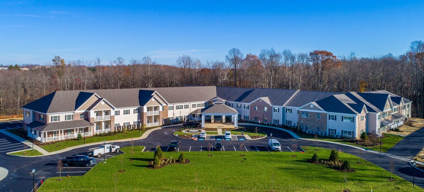 Aerial view of Danbury Senior Living Massillon building