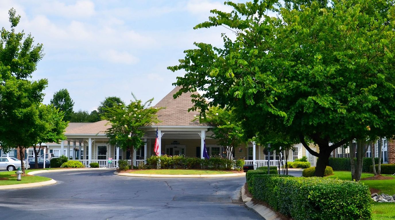 Exterior view of Rock Hill Grove Senior Living entrance