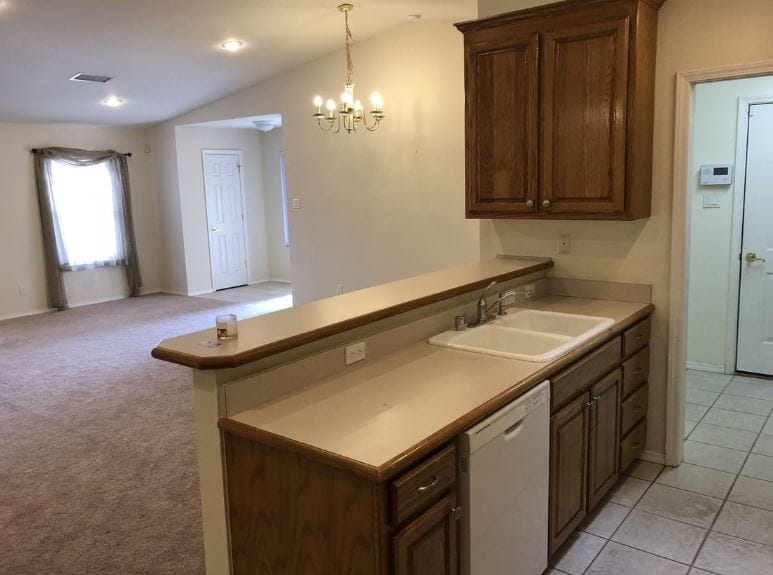 Interior view of a kitchen area in a facility
