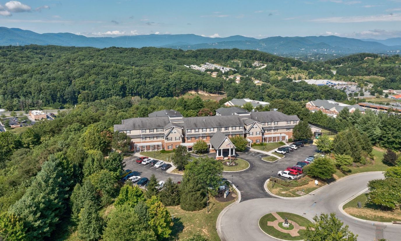 Aerial view of TerraBella Pheasant Ridge with surrounding greenery