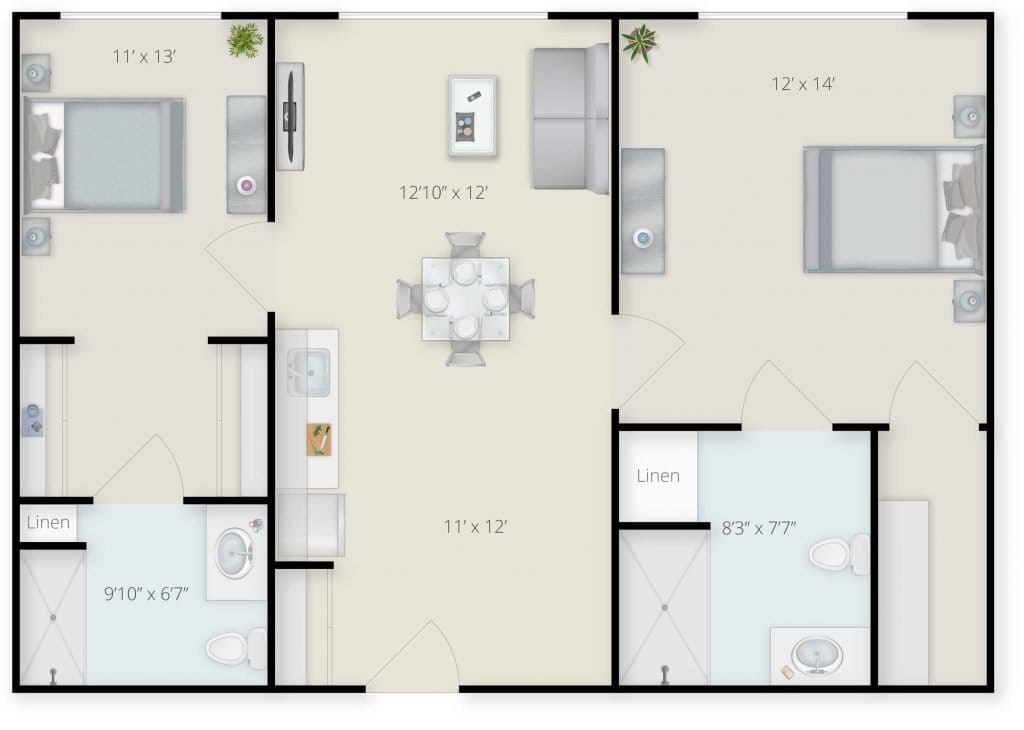 Architectural floor plan layout with labeled rooms