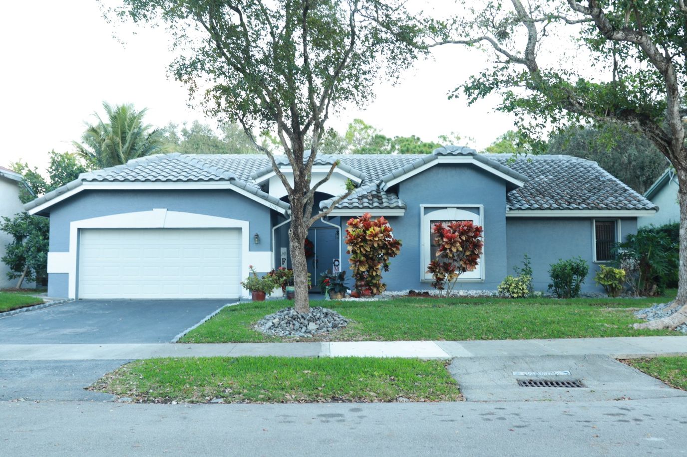 Exterior view of a residential building with landscaping
