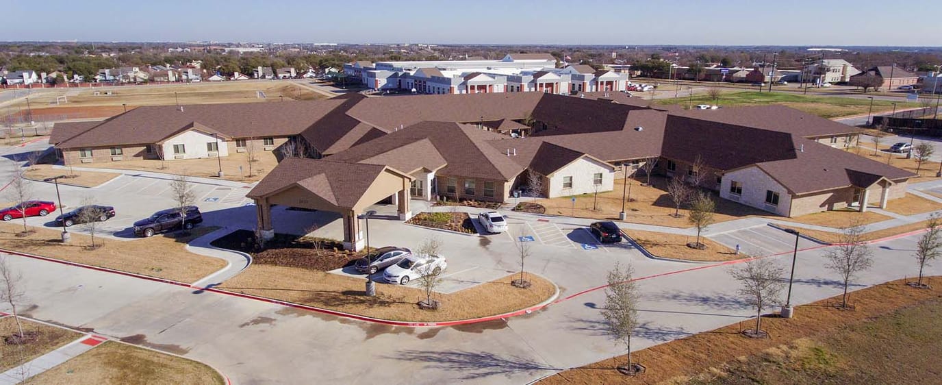 Aerial view of Legend Oaks Healthcare & Rehabilitation facility