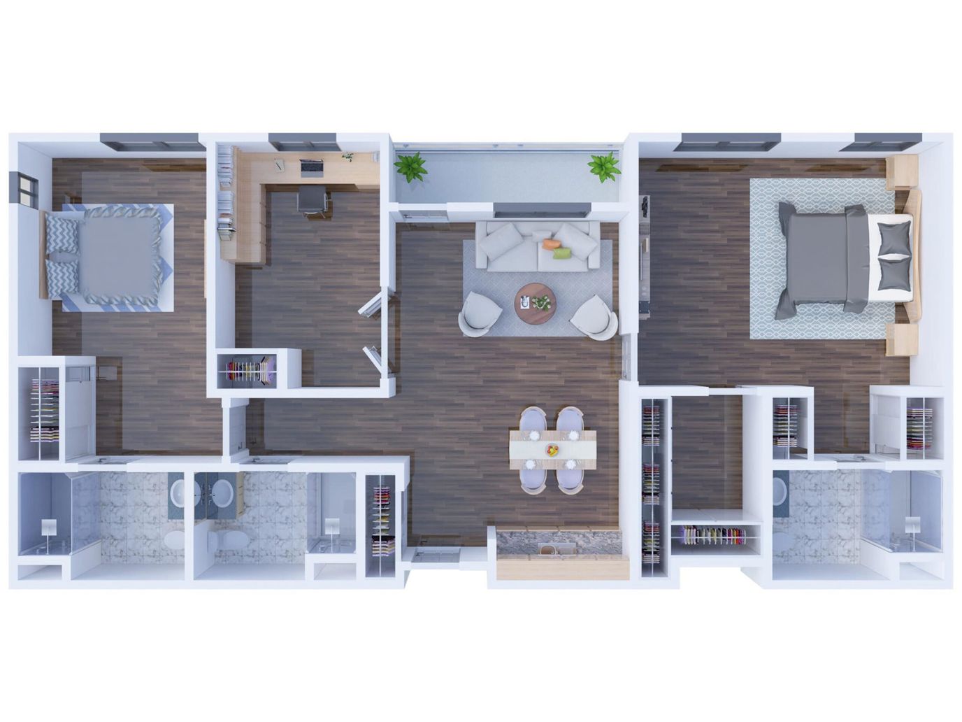 Architectural floor plan of an apartment layout