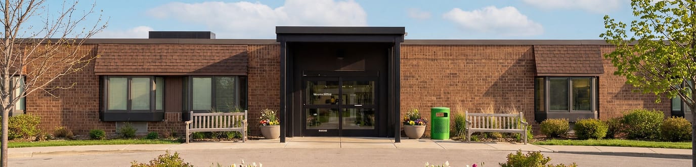 Front entrance of the assisted living facility