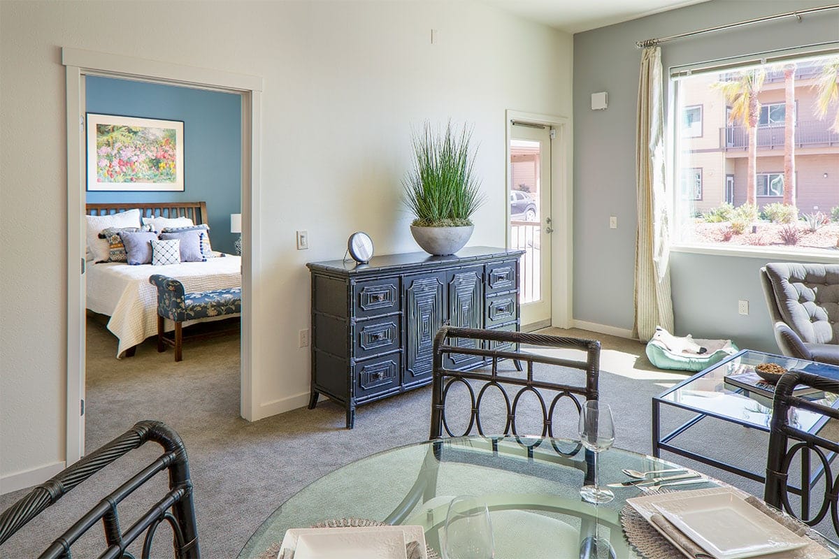 Cozy interior view of a resident room
