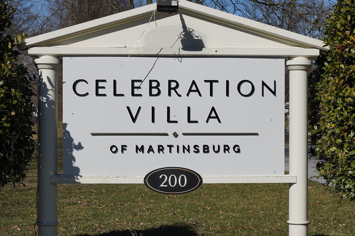 Sign for Celebration Villa of Martinsburg