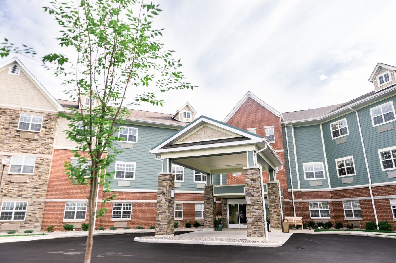 Exterior view of the Glasswater Creek building entrance