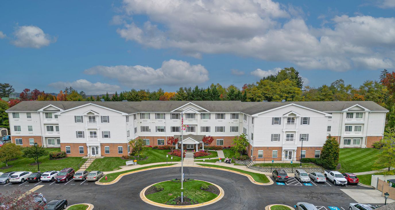 Aerial view of Arden Courts of Pikesville building
