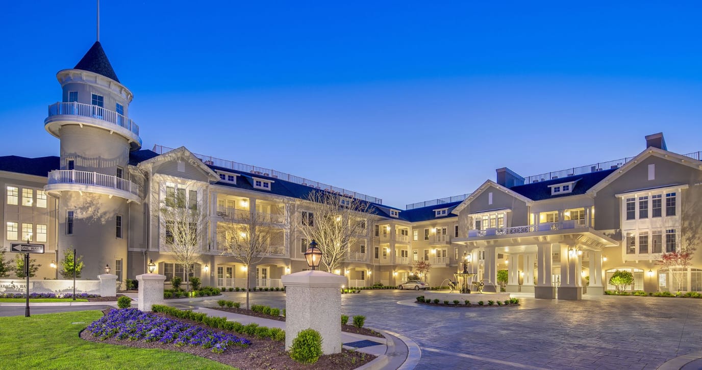 Exterior view of Bradley Creek Health Center at dusk