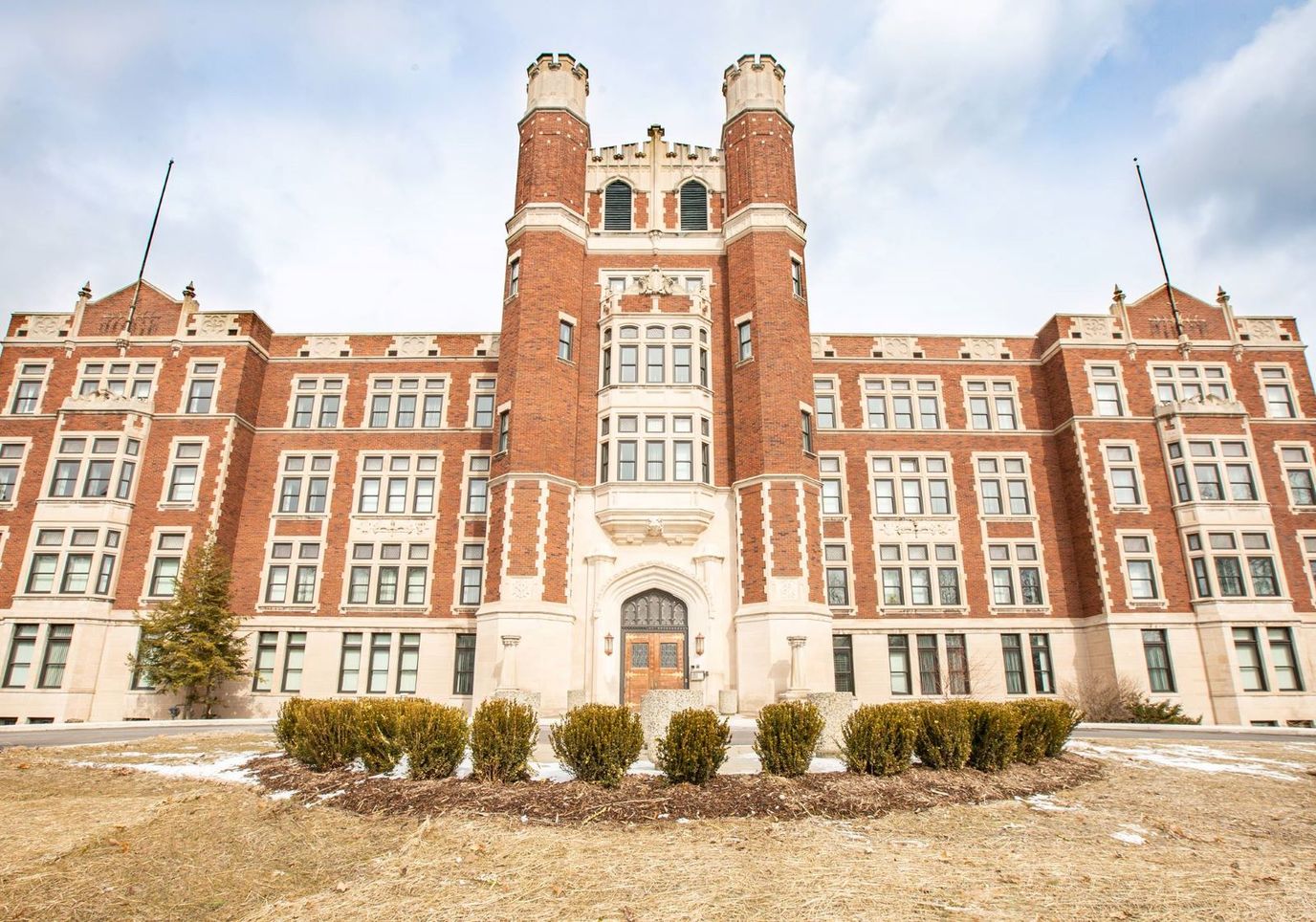 Exterior view of the Norman Towers building