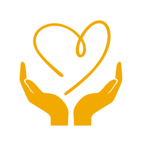 Graphic of hands holding a heart symbol