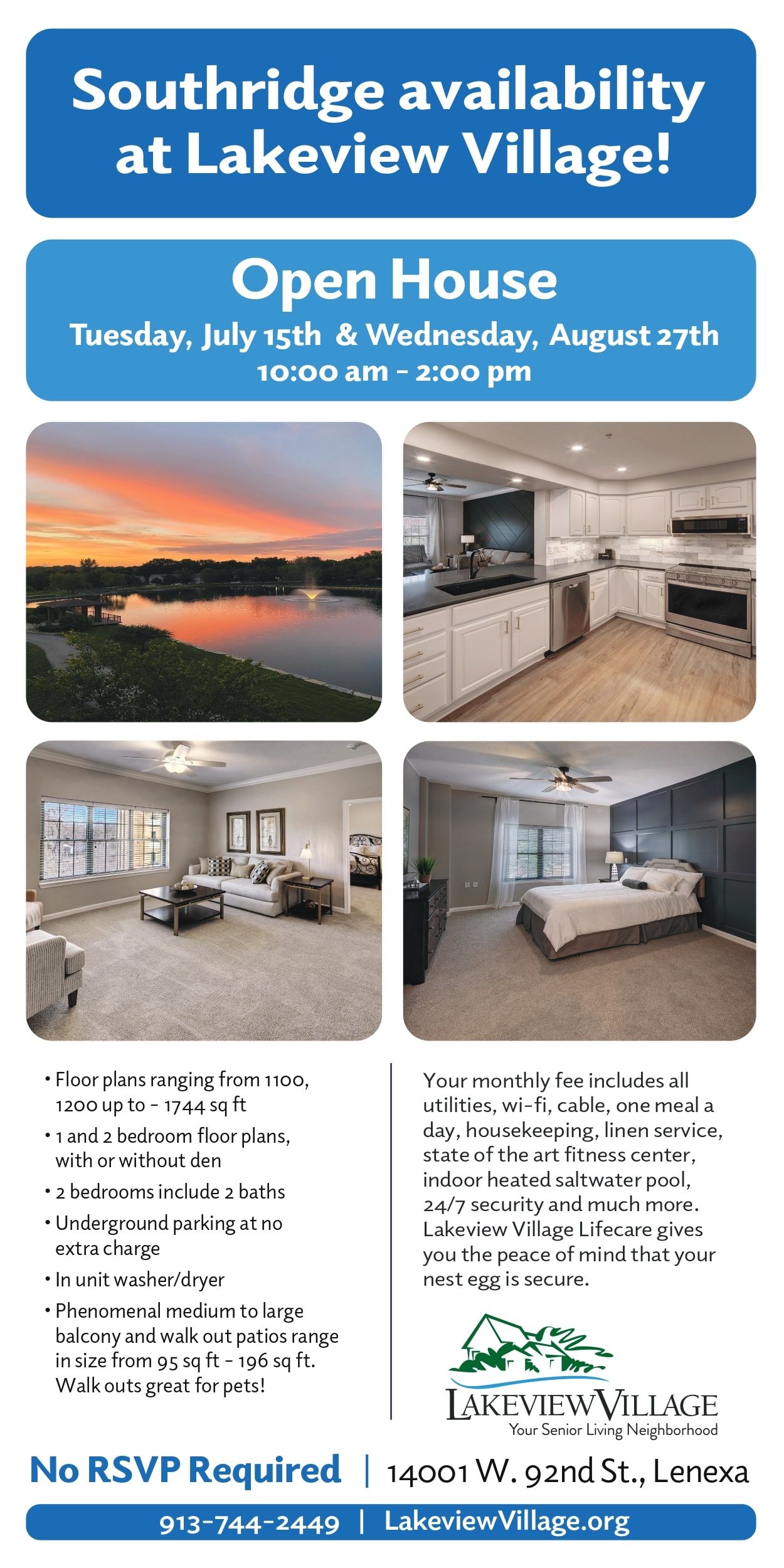 Logo of Lakeview Village on a promotional flyer