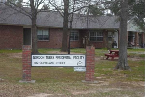 Exterior view of Gordon Tubbs Residential Facility sign