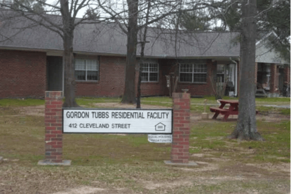 Exterior view of the Gordon Tubbs Residential Facility sign