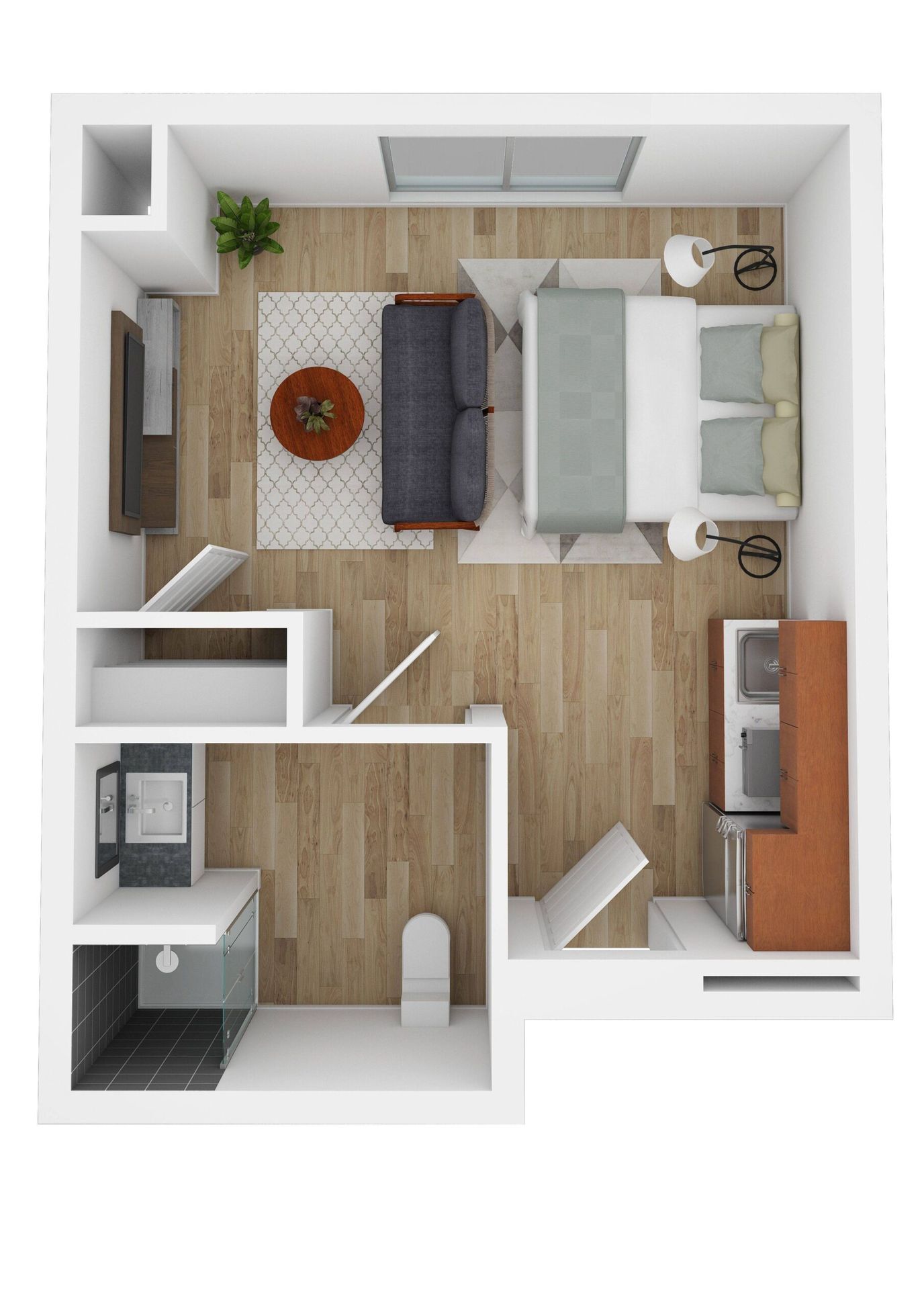 Interior layout of a private resident room