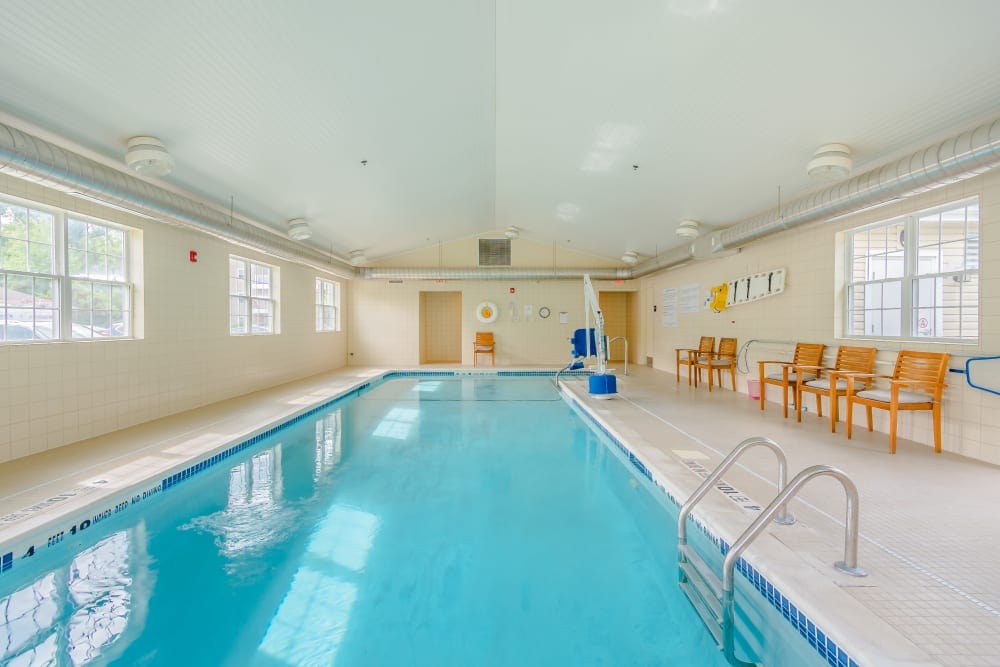 Indoor swimming pool area at Glenmont Abbey Village