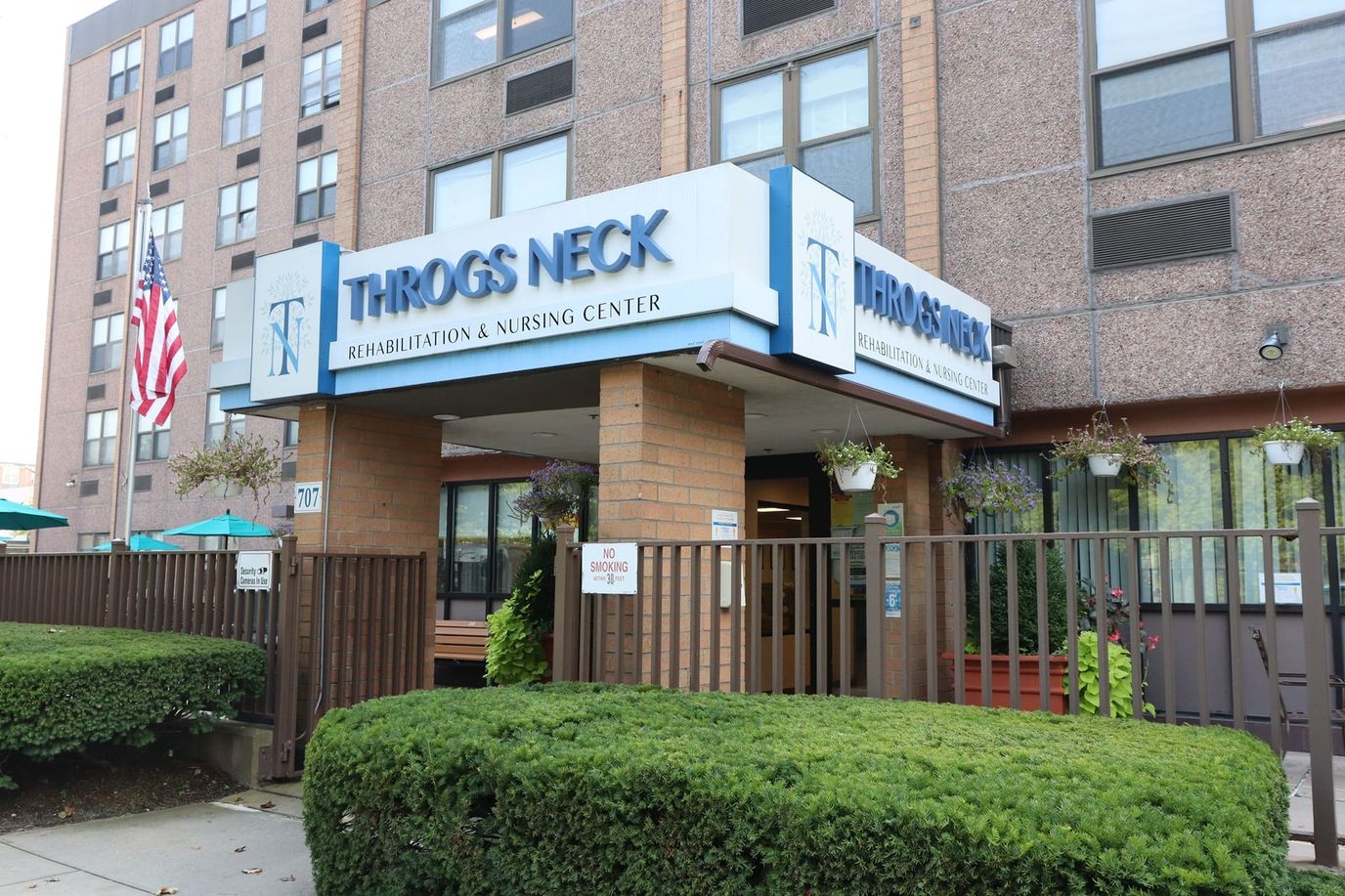 Front entrance of Throgs Neck Rehabilitation & Nursing Center