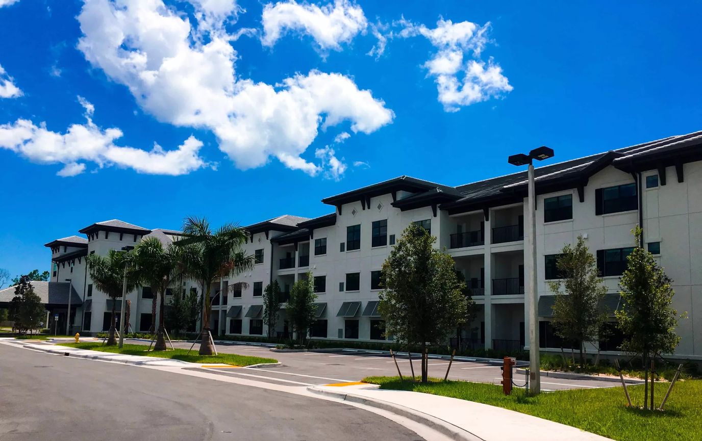 Exterior view of Seascape at Naples facility under blue sky