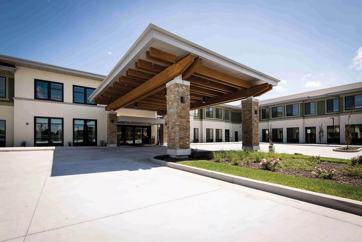 Front entrance of a senior living facility