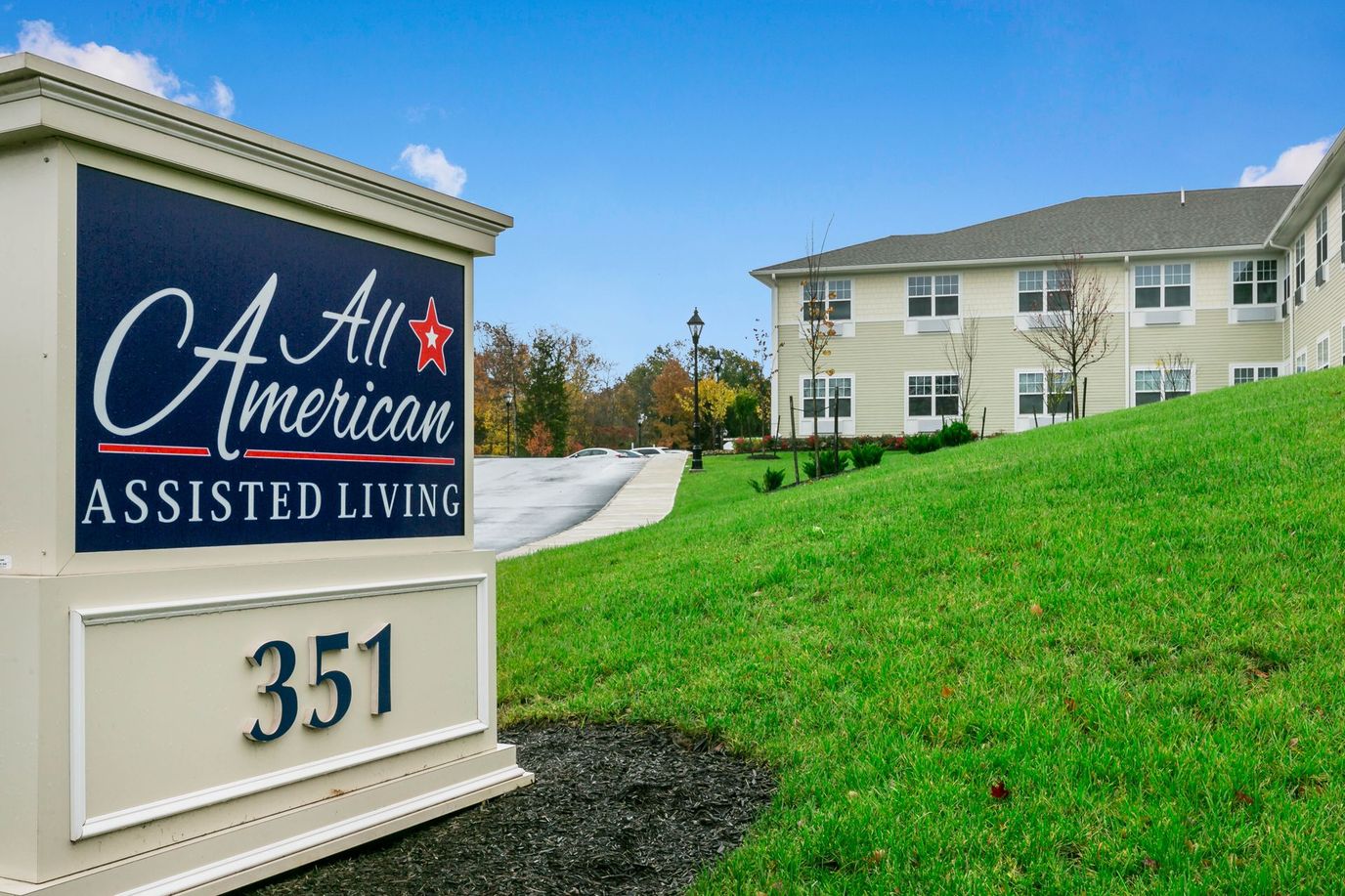 Exterior sign for All American Assisted Living
