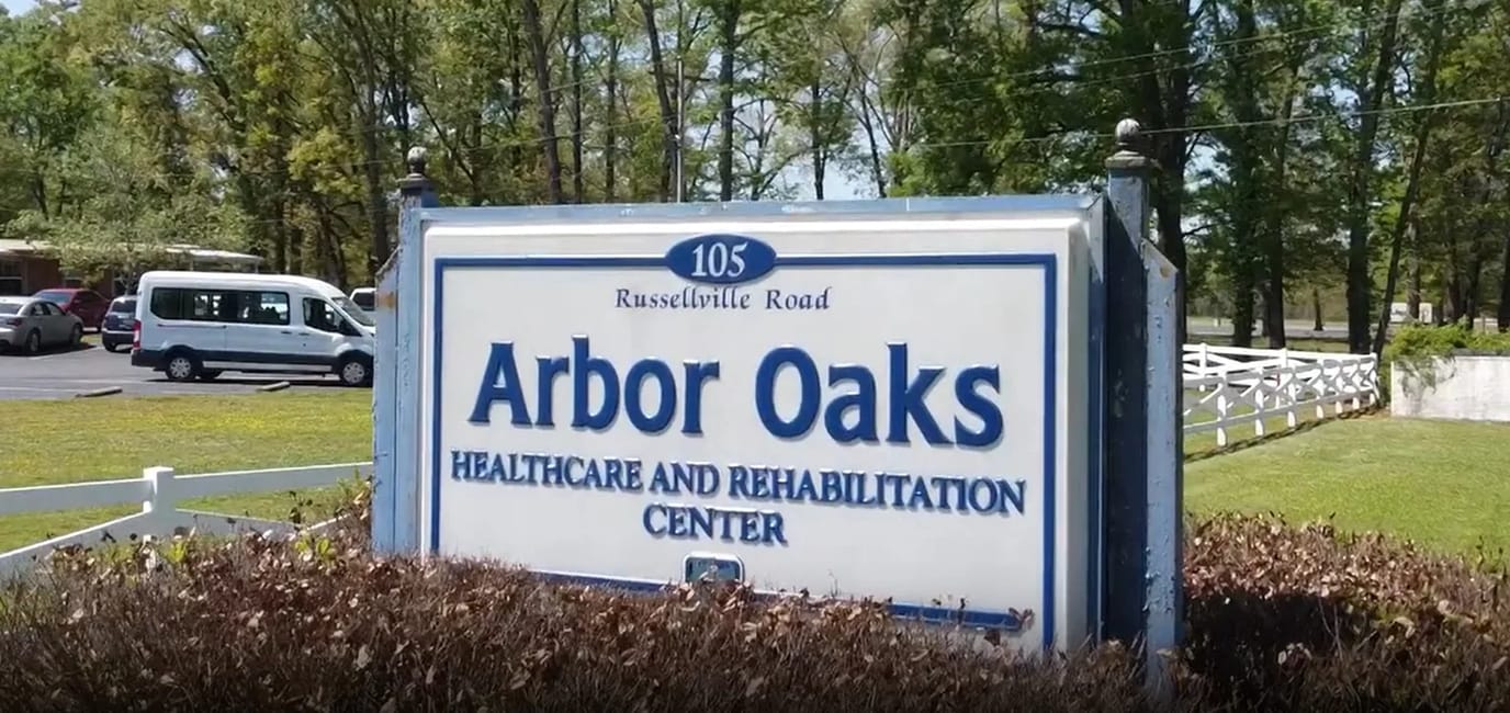 Facility sign with name and address outside