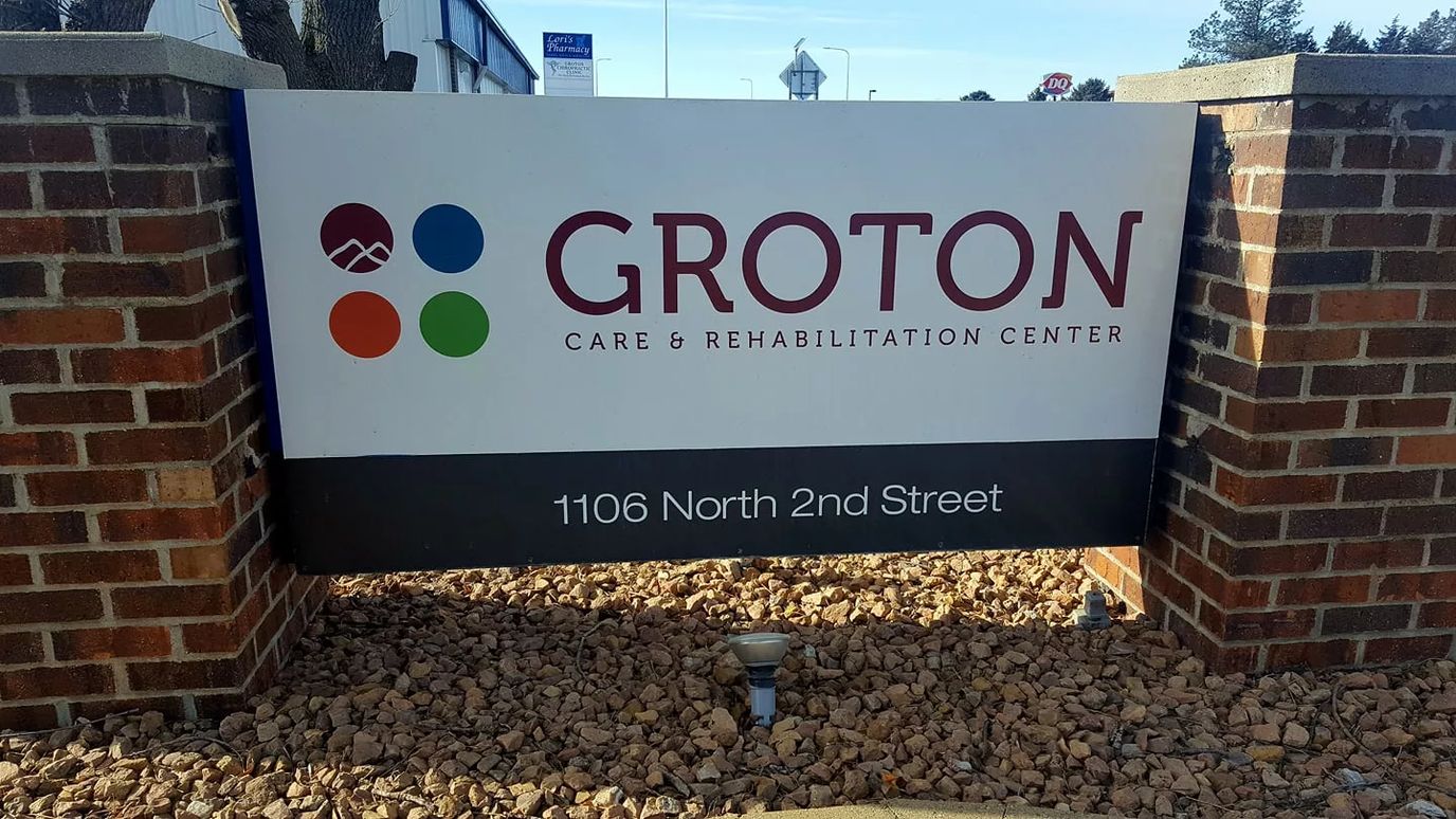 Exterior sign for Groton Care and Rehabilitation Center