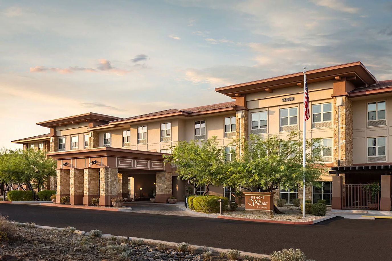 Exterior view of Belmont Village Senior Living Scottsdale