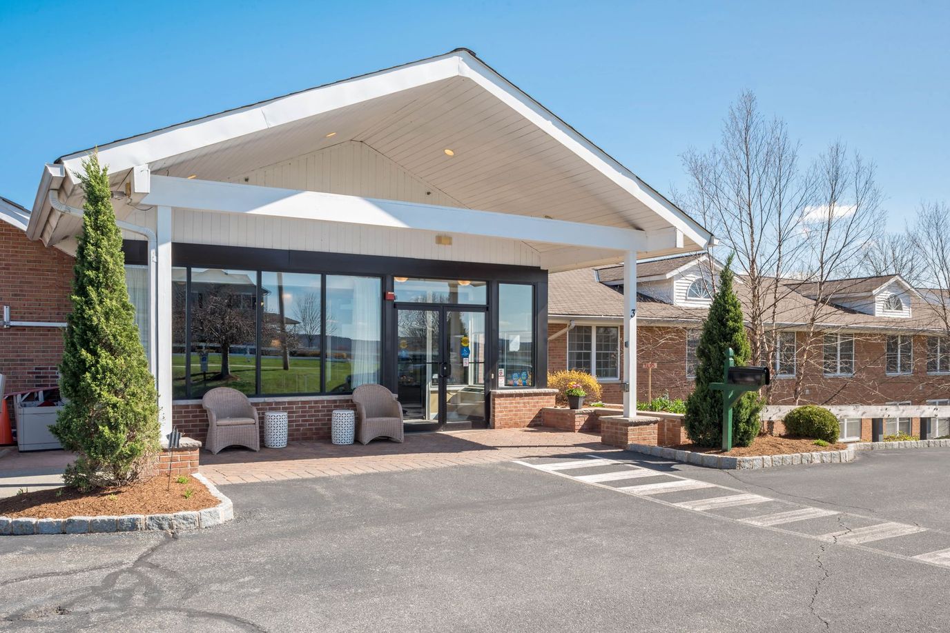 Building entrance of Bentley Assisted Living at Branchville