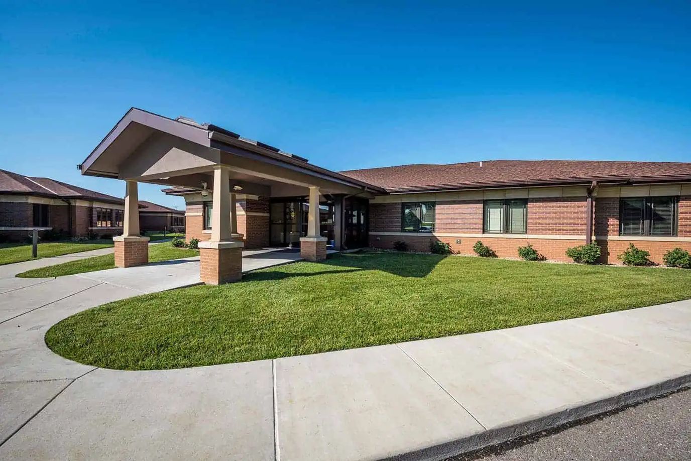 Front entrance of a senior living facility
