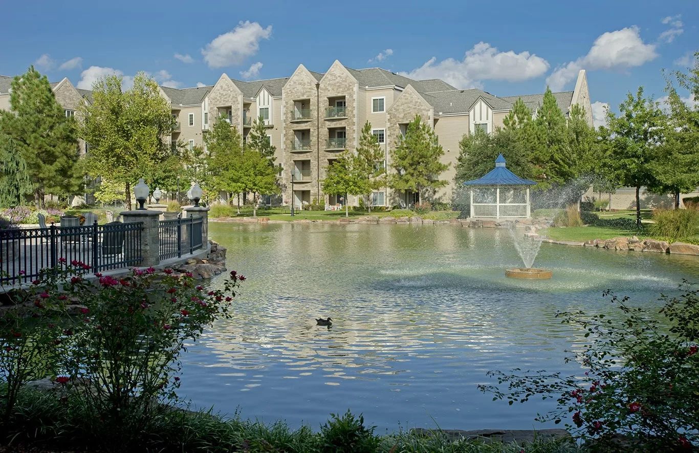 Pond in front of the Covenant Living at Inverness facility