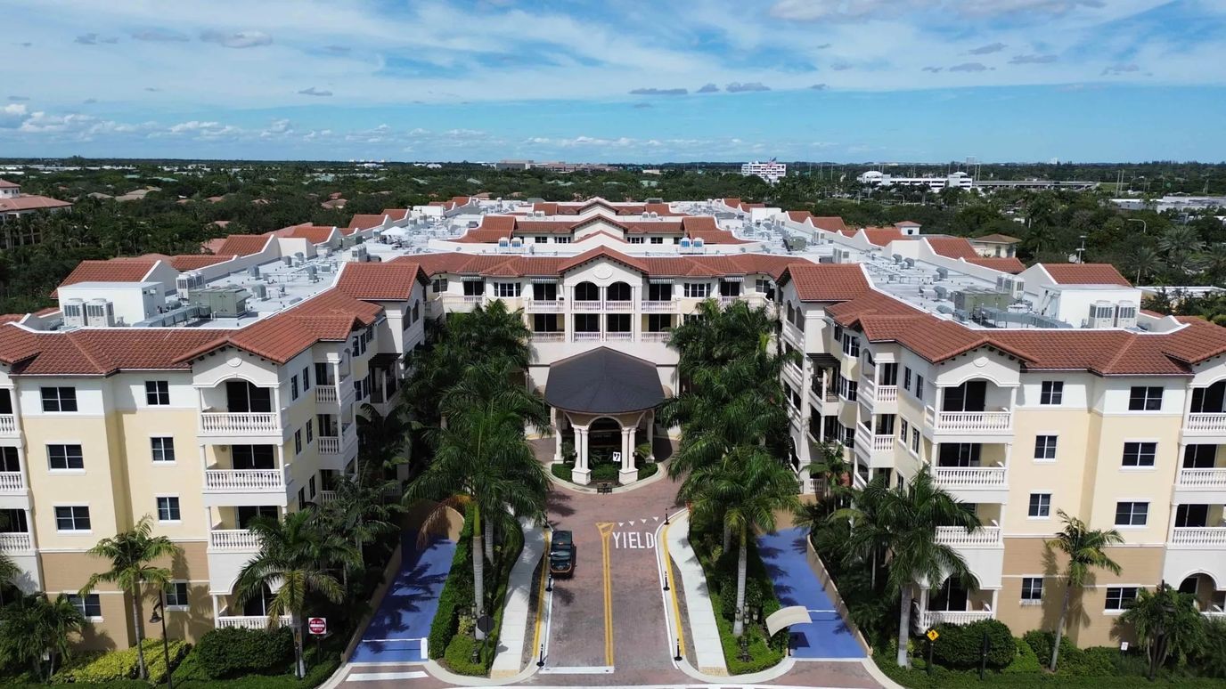 Aerial view of the Palace at Weston front entrance and architecture