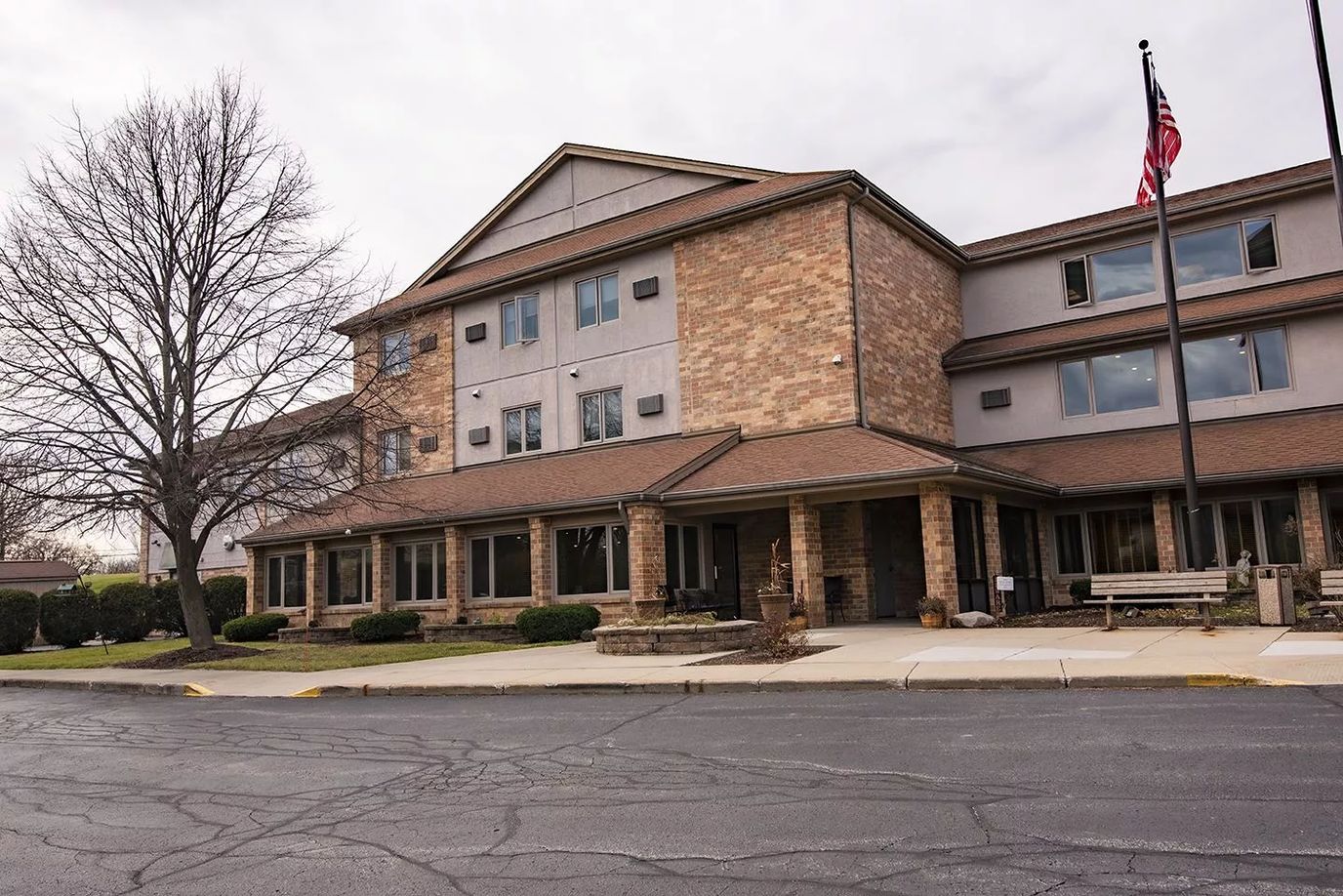 Exterior view of Elizabeth Gardens with landscaped area